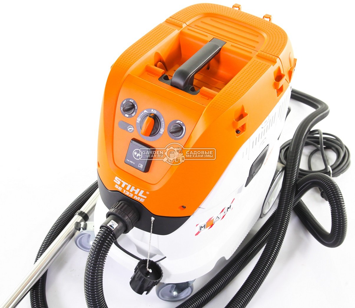 Пылесос Stihl SE 133 ME (HUN, 1,4 кВт., 250 мБар., 42 л., шланг 5 м., розетка для электроинструмента, 16 кг.)