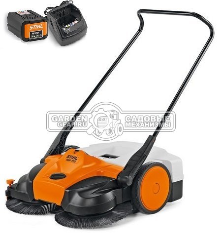 Подметальная машина аккумуляторная Stihl KGA 770 SET c АКБ AP 100 и ЗУ AL 101 (GER, 36В Pro, ширина 77 см., мусоросборник 50 л., 16 кг.)