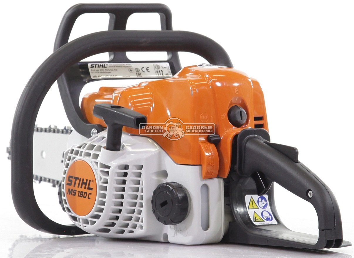 Бензопила Stihl MS 180 C-BE 14&quot; (PRC, 31,8 куб.см., 1,5 кВт/2,0 л.с., Ergostart, 3/8&quot;, 1,3 мм., 50E, 3,9 кг.)