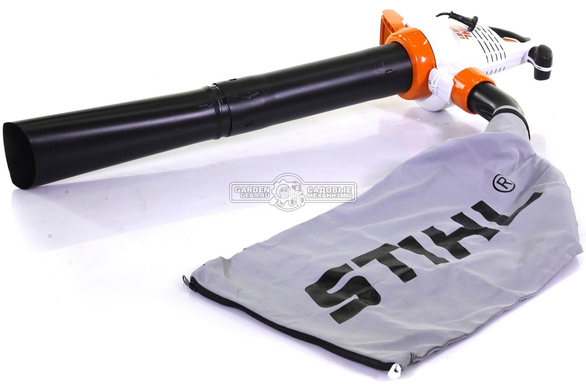 Садовый пылесос воздуходувка электрическая Stihl SHE 81 (AUT, 1400 Вт, макс. расход воздуха 750 м3/ч, скорость 76 м/с., мешок, 4,4 кг.)