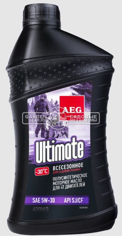 Масло всесезонное 4-тактное AEG Ultimate SAE 5W30 полусинтетическое 0.6 л.