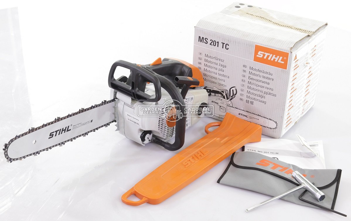 Бензопила сучкорез одноручная Stihl MS 201 TC-M 14&quot; (GER, 35,2 куб.см., 1,8 кВт/2,4 л.с, 2-MIX, M-Tronic, ElastoStart, 3/8&quot;, 1,3 мм., 50E, 3,7 кг.)