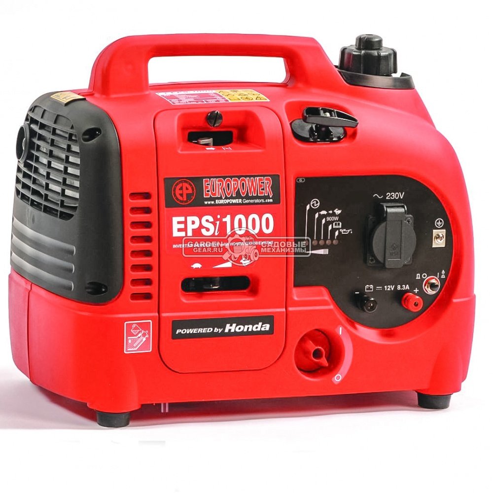 Бензиновый генератор инверторный Europower EPSi 1000 (BEL, Honda; 49 куб.см.; 230 В; 0,8 кВт; 3,8 л;  14 кг)