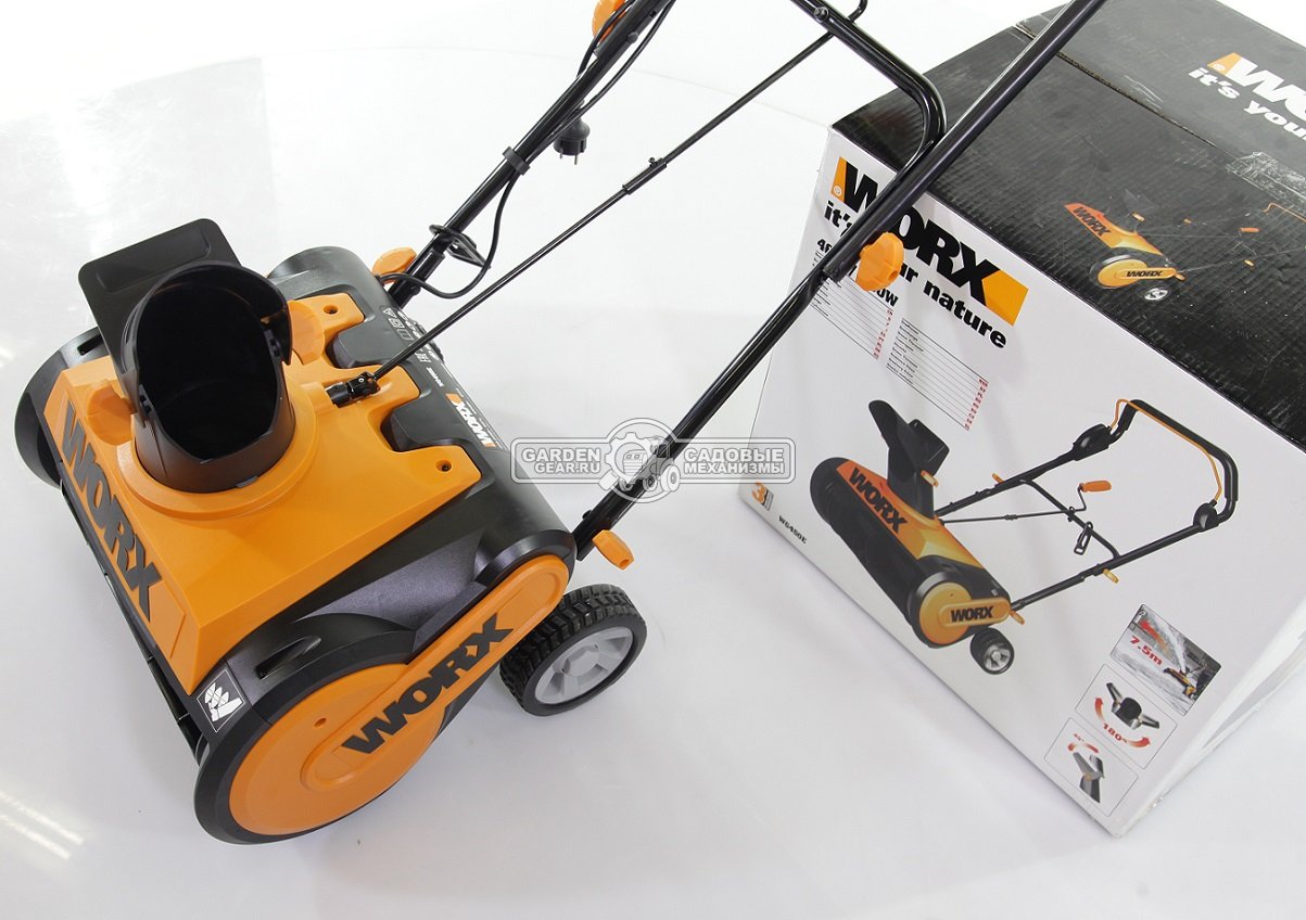 Снегоуборщик электрический Worx WG450E (PRC, 1600 Вт, 46 см, 12 кг)