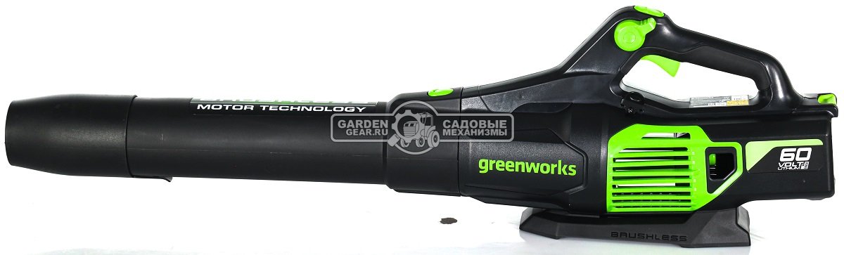 Воздуходувка аккумуляторная GreenWorks GD60ABK4 с АКБ 4 А/ч и ЗУ (PRC, BL 60В, 209 км/ч, 2.4 кг)