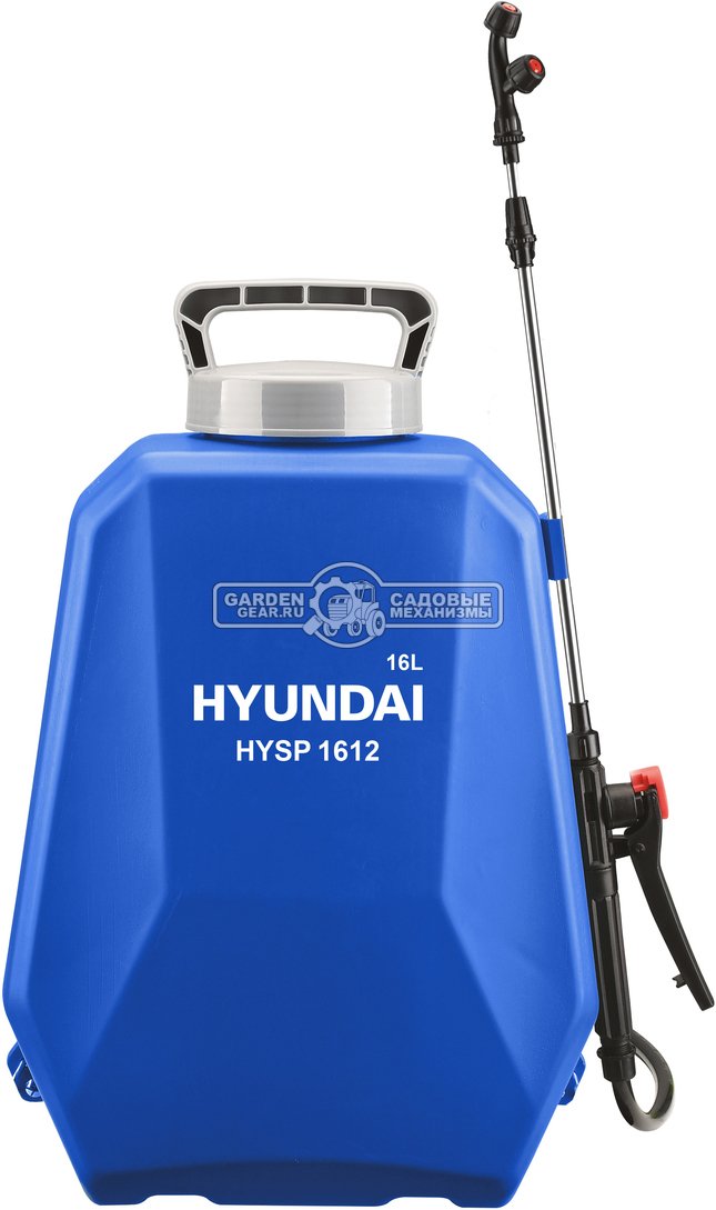 Опрыскиватель аккумуляторный Hyundai HYSP 1612 (PRC, Pb, 12В/8.0 Ач, 16 л, 4 Бар, 2.5 л/мин, ранцевый ремень, 5.4 кг)