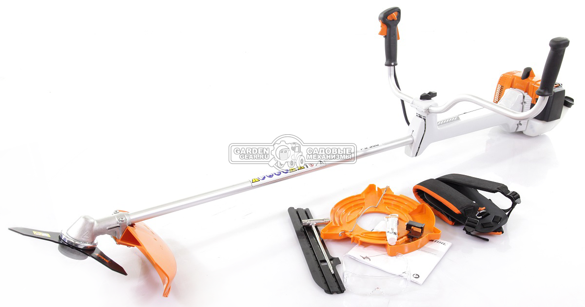 Бензиновый кусторез Stihl FS 350 (BRA, 40,2 куб.см., 1,6 кВт/2,2 л.с., длина - 177 см., 3-х лопастной нож DM 3F-300, леска - опция, 7,3 кг.)