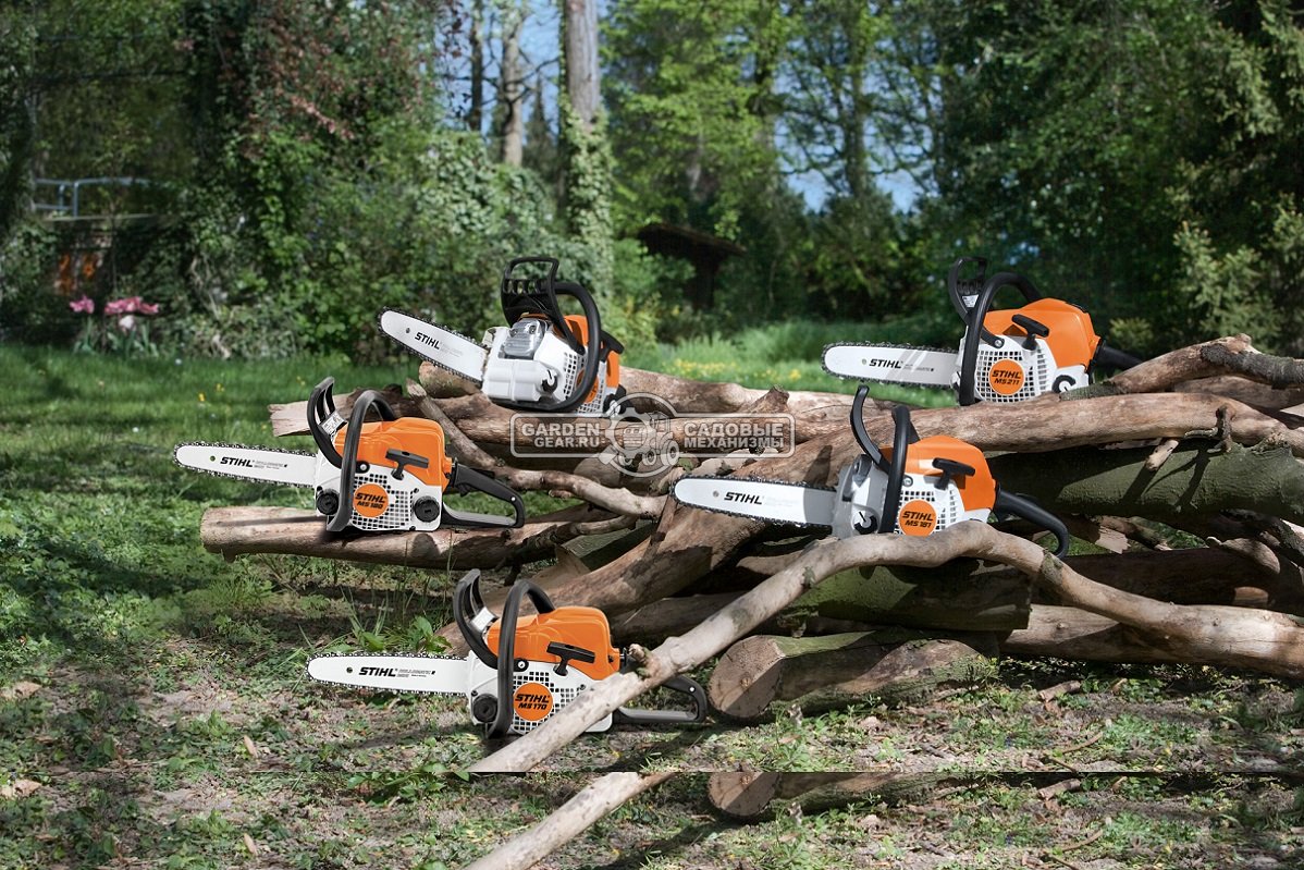 Бензопила Stihl MS 211 16&quot; (USA, 35,2 куб.см., 1,7 кВт/2,3 л.с., 2-MIX, 3/8&quot;, 1,3 мм., 55E, 4,3 кг.)