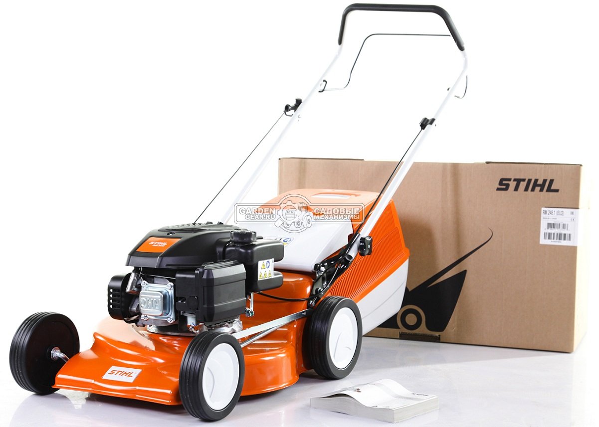 Газонокосилка бензиновая Stihl RM 248.1 (AUT, 46 см., несамоходная, Stihl EVC 200.2, 139 куб.см., сталь, 55 л., 26 кг.)