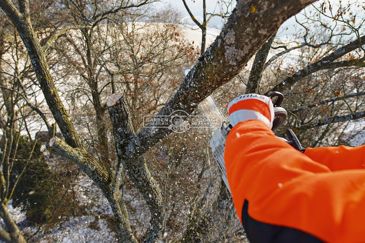 Бензопила сучкорез одноручная Stihl MS 201 TC-M 12&quot; (GER, 35,2 куб.см., 1,8 кВт/2,4 л.с, 2-MIX, M-Tronic, ElastoStart, 3/8&quot;, 1,3 мм., 44E, 3,7 кг.)