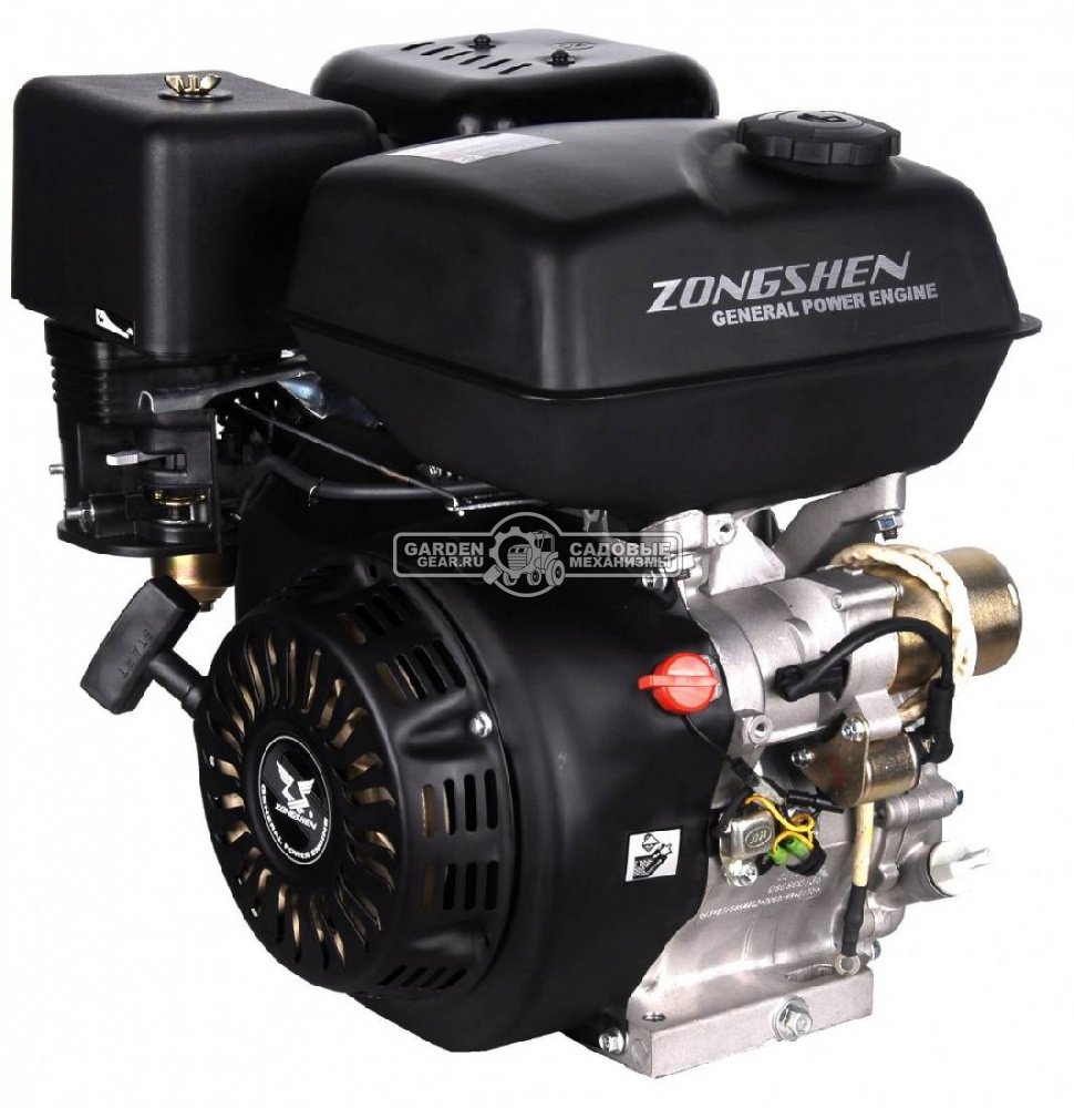 Бензиновый двигатель Zongshen 177FE (PRC, 9 л.с., 270 см3. диам. 25 мм шпонка, катушка осв., выпрямитель, эл. старт, 25 кг)