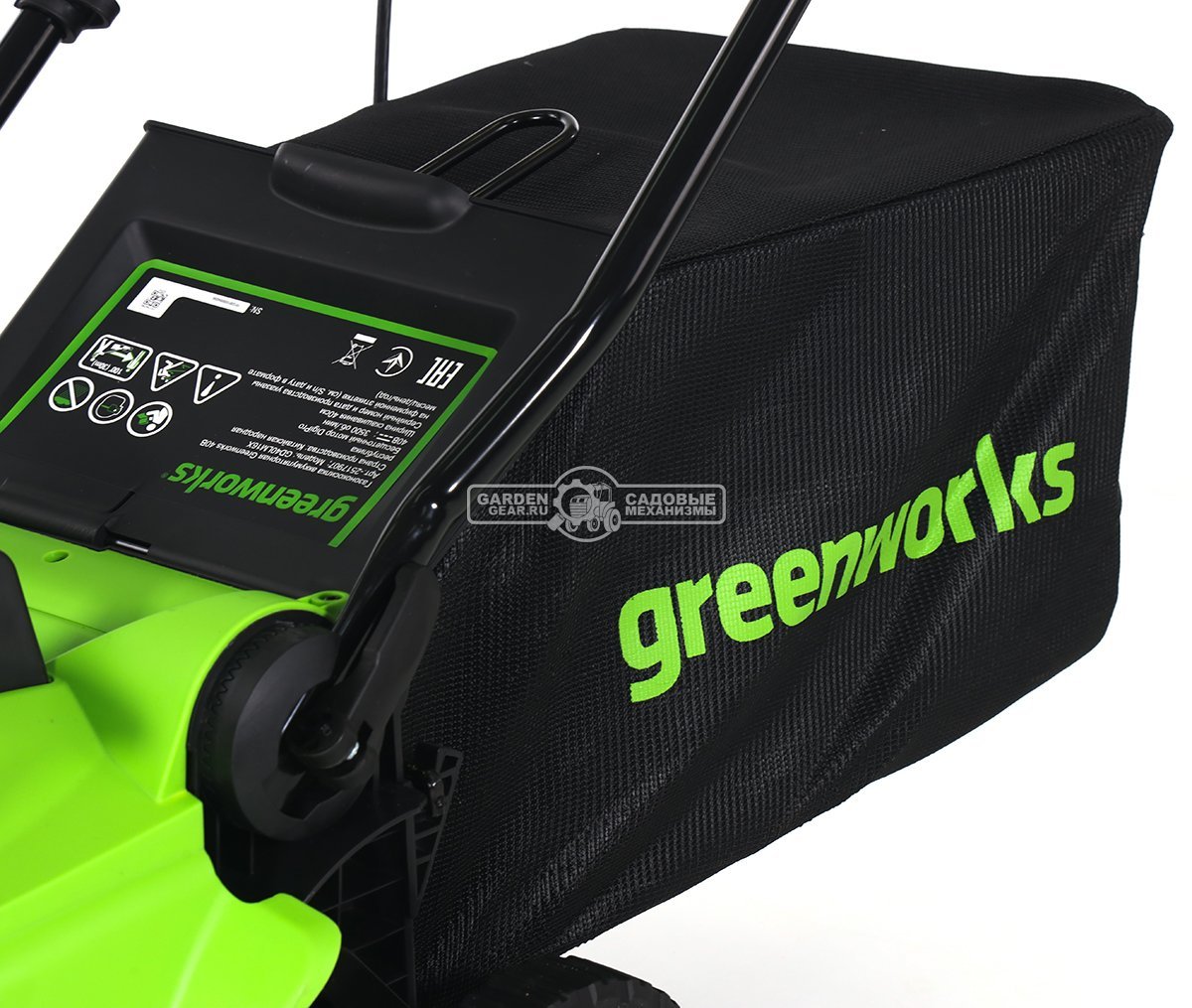 Газонокосилка аккумуляторная GreenWorks GD40LM16X без АКБ  и ЗУ (PRC, BL 40В, 41 см, пластик, мульчирование, 45 л, 13.2 кг)