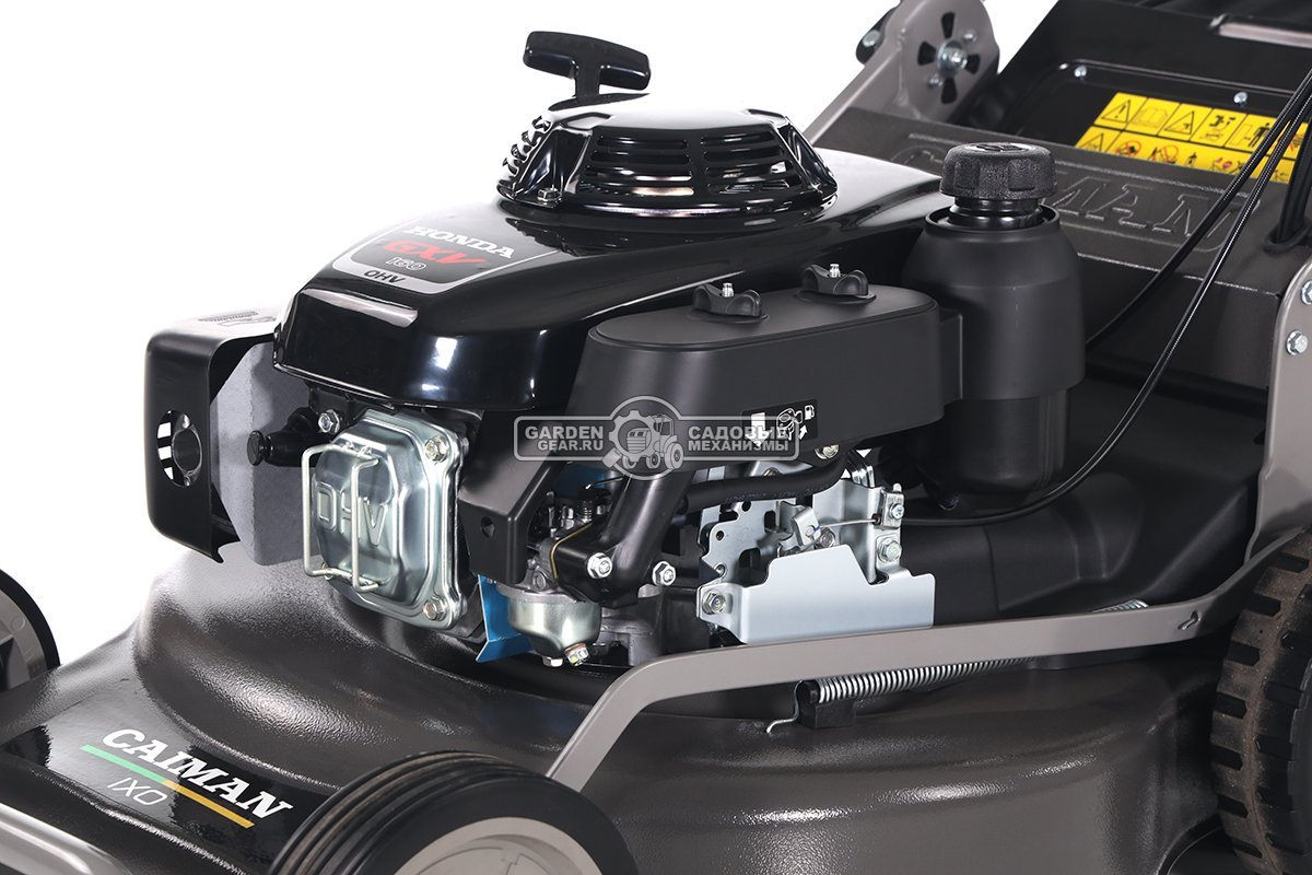 Газонокосилка бензиновая Caiman IXO 55HV (RUS, 53 см., Honda GXV160, 163 куб.см., сталь, кардан, 4 в 1, 70 л., 50 кг.)