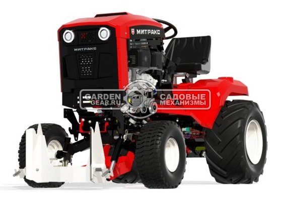 Садовый трактор Митракс Т100 на газонных колесах (RUS, Zongshen 750 куб.см., 24 л.с., гидростатич. трансмиссия, одноточечная сцепка, 485 кг)