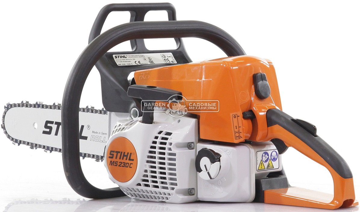 Бензопила Stihl MS 230 C-BE 16&quot; (PRC, 40,2 куб.см., 2,0 кВт/2,7 л.с., Ergostart, 3/8&quot;, 1,3 мм., 55E, 4,9 кг.)