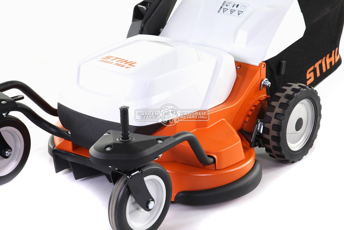 Газонокосилка аккумуляторная Stihl RMA 765.0 V самоходная без АКБ и ЗУ (AUT, 36В Pro, 63 см., вариатор, 80 л., алюминий, монорукоятка, 44 кг.)