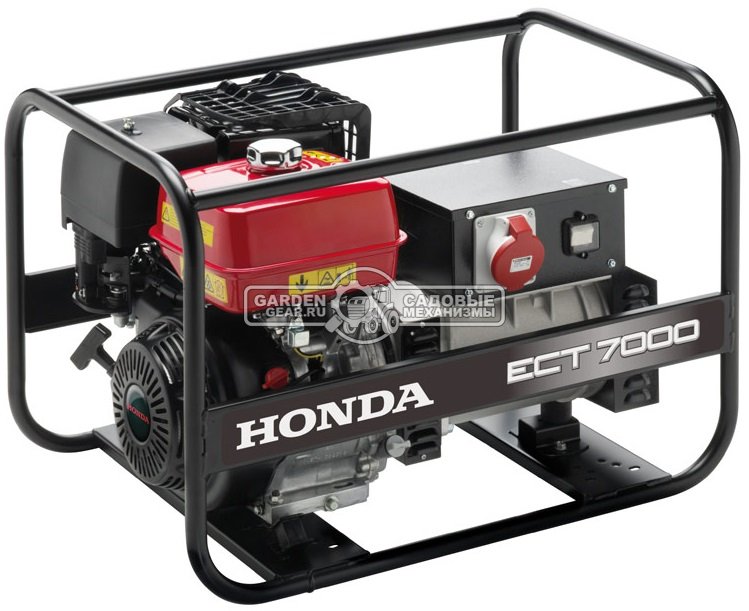Бензиновый генератор Honda ECT7000 трехфазный (JPN, Honda GX390, 389 куб.см., 400/230 В, 7.0 кВт, 6,2 л, 86 кг.)