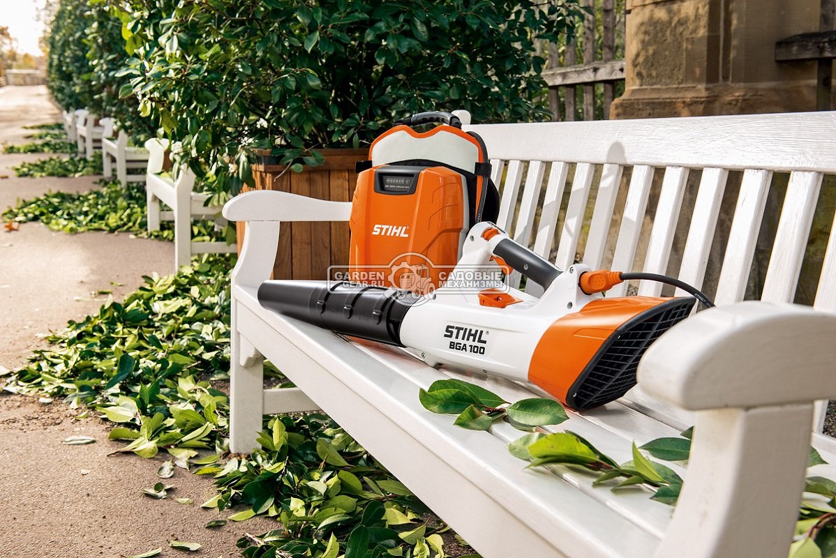 Воздуходувка аккумуляторная Stihl BGA 100 без АКБ и ЗУ (AUT, 36В Pro, макс. расход воздуха 840 м3/ч, скорость 81 м/с., 2,5 кг.)