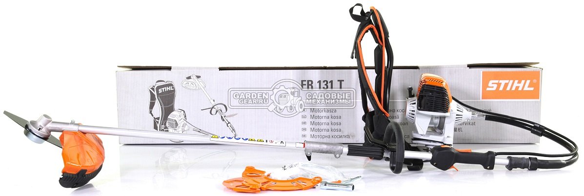 Бензокоса ранцевая Stihl FR 131 T (USA, 36,3 куб.см., 1,4 кВт/1,9 л.с., 4-MIX, нож DM 2F-230, леска 2,4 мм. - опция, 9,6 кг.)