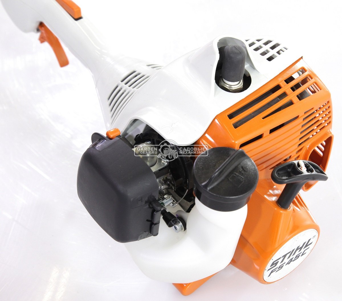 Бензокоса / триммер Stihl FS 45 C-E (PRC, 27,2 куб.см., 0,75 кВт/1,0 л.с., ErgoStart, AutoCut C 5-2 леска 2,0 мм., изогнутый вал, 4,3 кг.)