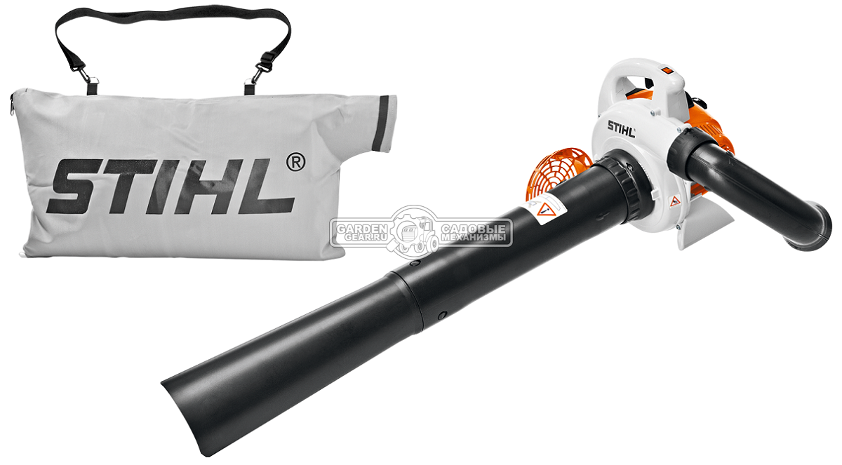 Садовый пылесос воздуходувка бензиновая Stihl SH 56 (USA, 27,2 см3, 0,7 кВт./1,0 л.с., макс. расход воздуха 730 м3/ч, 71 м/с, мешок - 45 л., 5,2 кг.)