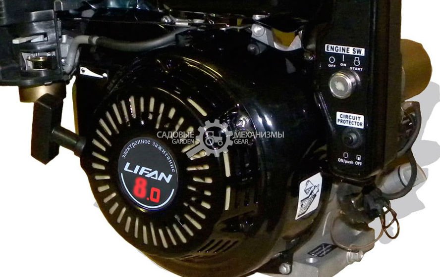 Бензиновый двигатель Lifan 173FD (PRC, 8 л.с., 242 см3. диам. 25 мм шпонка, электростартер. 25 кг)