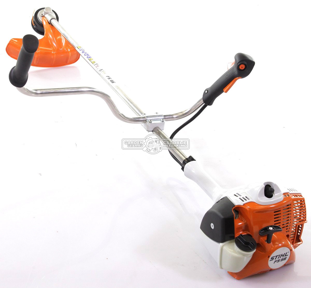 Бензокоса Stihl FS 56 (USA, 27,2 куб.см., 0,8 кВт/1,1 л.с., 2-MIX, нож DM 2F-230, AutoCut 25-2 леска 2,4 мм., 5,1 кг.)