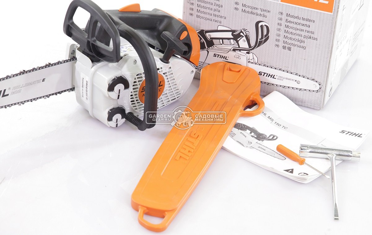 Бензопила сучкорез одноручная Stihl MS 150 TC-E 12&quot; (GER, 23,6 куб.см., 1,0 кВт/1,36 л.с, 2-MIX, Ergostart, 1/4&quot;, 1,1 мм., 64E, 2,6 кг.)