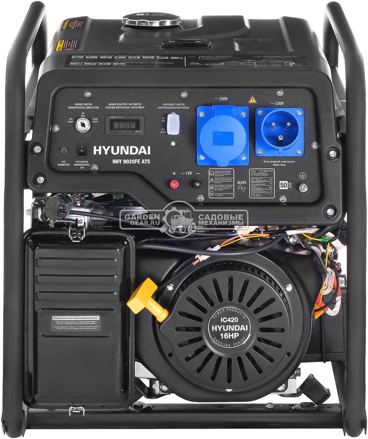 Бензиновый генератор Hyundai HHY 9020FE ATS (PRC, Hyundai, 420 см3, 6,0/6,5 кВт, 25 л, электро стартер, ATS, 86.5 кг)