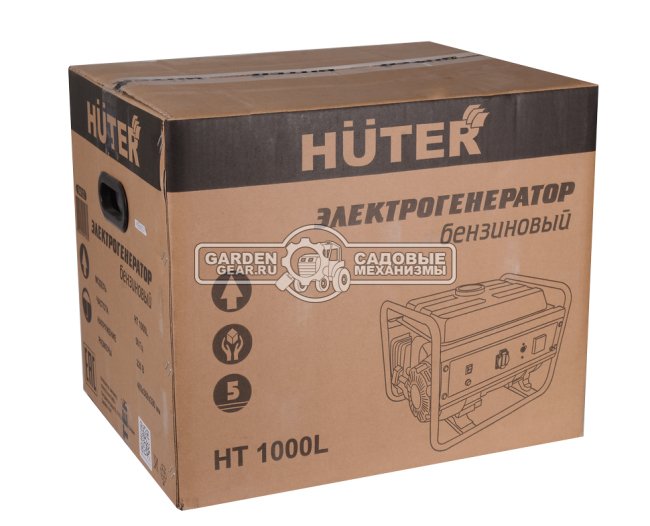 Бензиновый генератор Huter HT1000L (PRC, Huter 163 см3, 230 В, 1 кВт, 4,8 л, 23.7 кг)