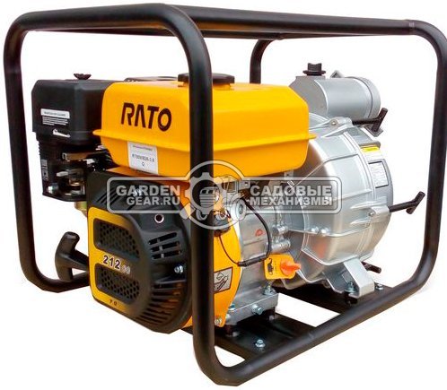 Мотопомпа бензиновая Rato RT80WB26 для грязной воды (PRC, Rato, 212 см3, 1100 л/мин, 26 м, 3&quot;, 35 кг)