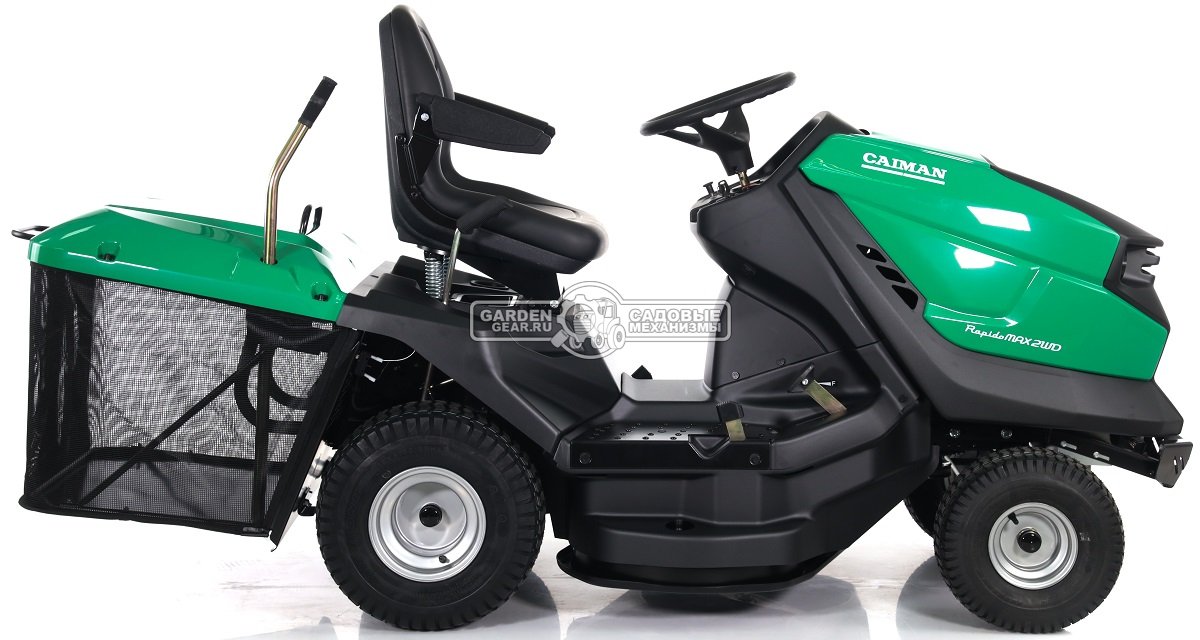 Садовый трактор Caiman Rapido Max 2WD 97D2C2 (CZE, Caiman V-Twin, 708 куб.см., гидростатика, дифференциал, травосборник 300 л., 92 см., 237 кг.)