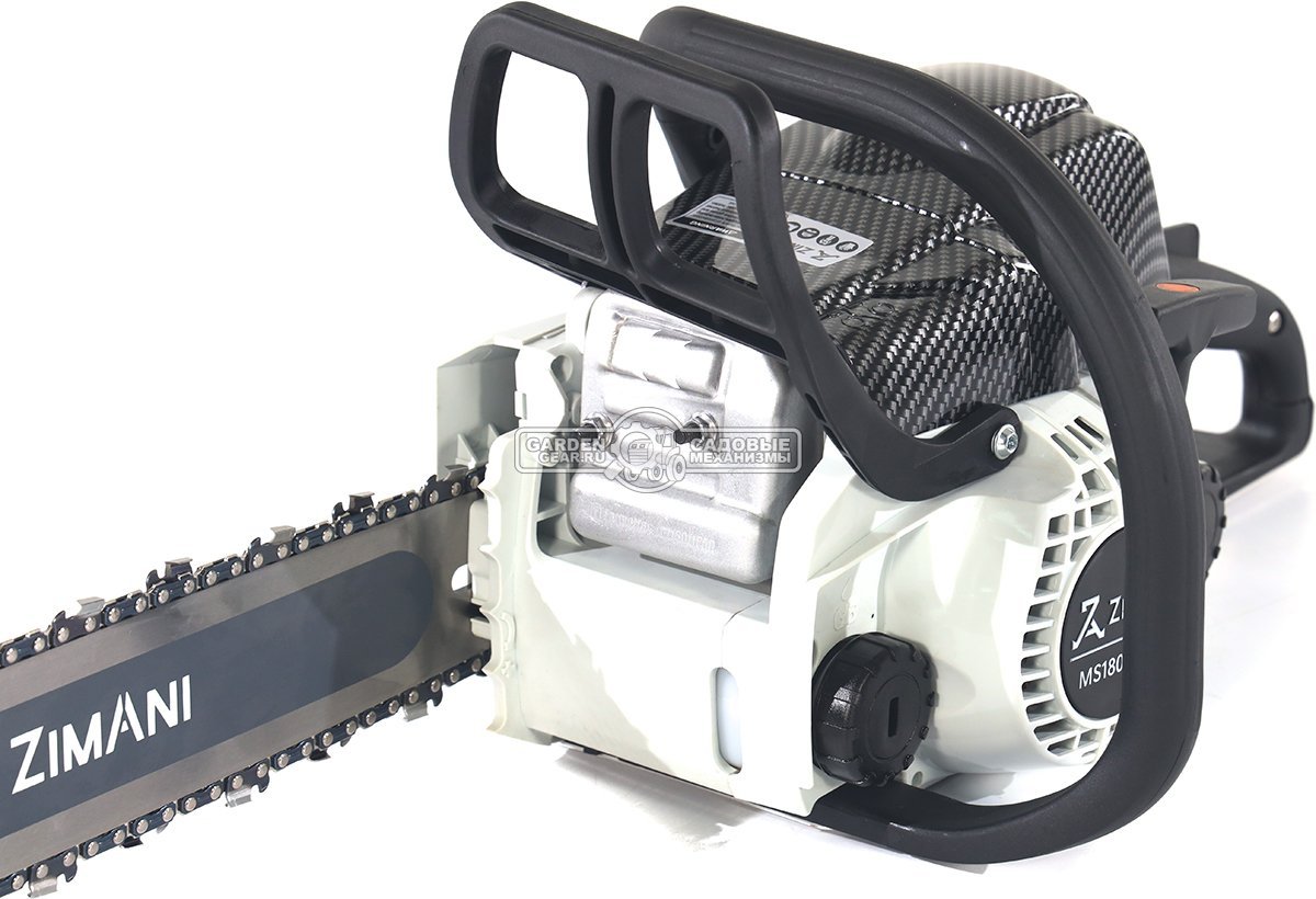 Бензопила ZimAni MS 180E Pro 16" (PRC, 31.8 куб.см., 1.5 кВт/2.0 л.с., 3/8", 1.3 мм, 55E, корпус Carbon Fiber, Walbro Carburetor, 4.2 кг)