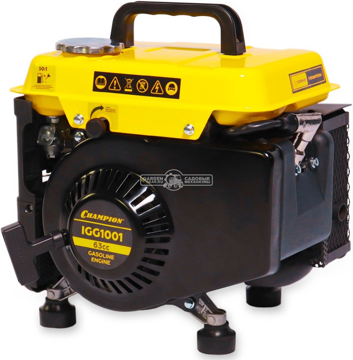 Бензиновый генератор инверторный Champion IGG1001 (PRC, Champion, 63 см3/1.86 л.с., 1.0/1.1 кВт, 2.2 л, 11,8 кг.)