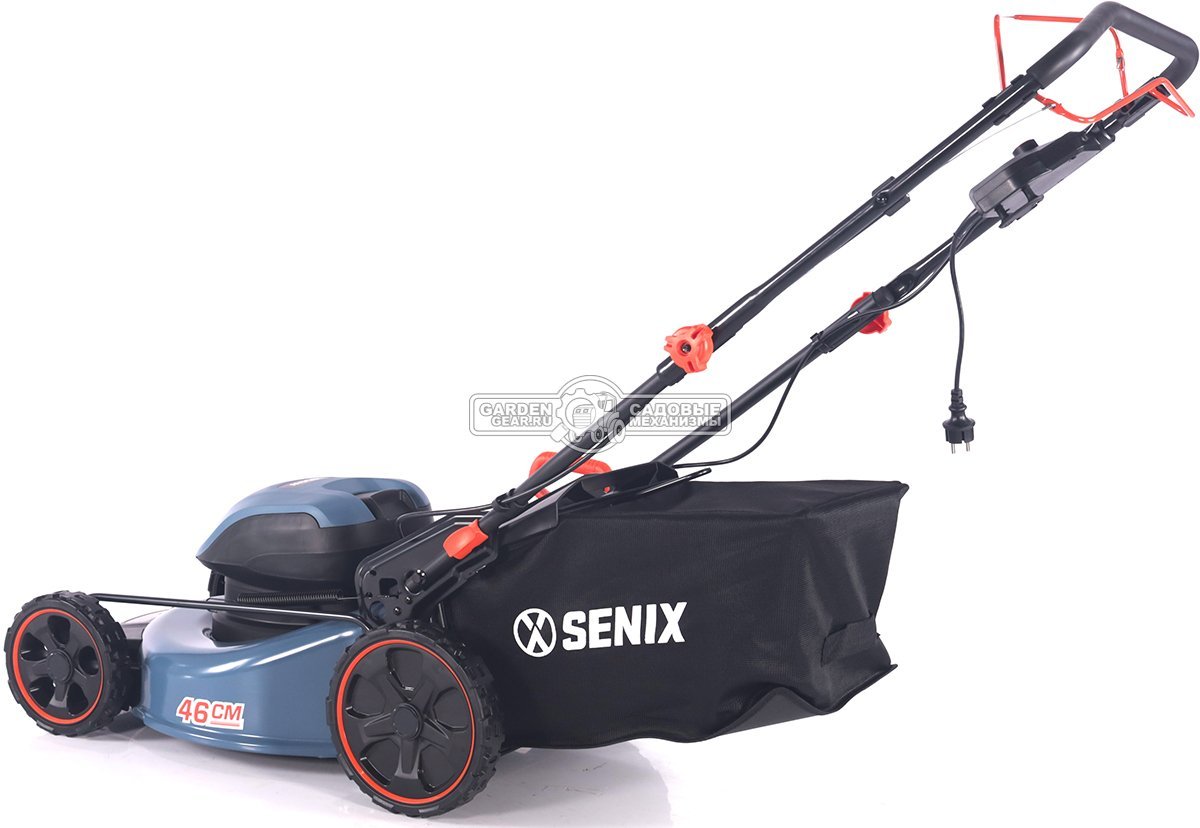 Газонокосилка электрическая самоходная Senix LSSE18-M-EU (PRC, 1800 Вт, 46 см, сталь, 55 л, 25 кг)