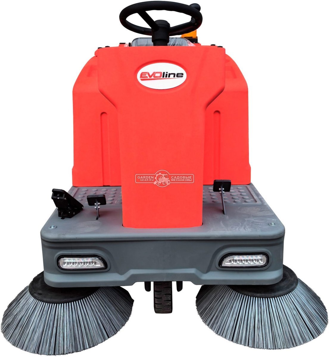 Подметальная машина аккумуляторная с сиденьем оператора EVOline SWB 1400 без АКБ и ЗУ (PRC, 140 см, 150 л, 420 кг)