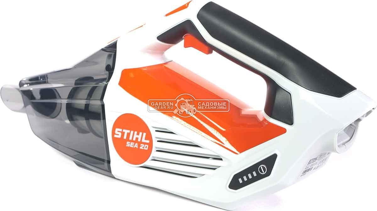 Пылесос аккумуляторный Stihl SEA 20 SET c AS2 и AL1 (PRC, 10,8В, 2,5 Ач, 1020 л/мин, 80 мбар, контейнер 0,75 л, сумка, 1,1 кг.)