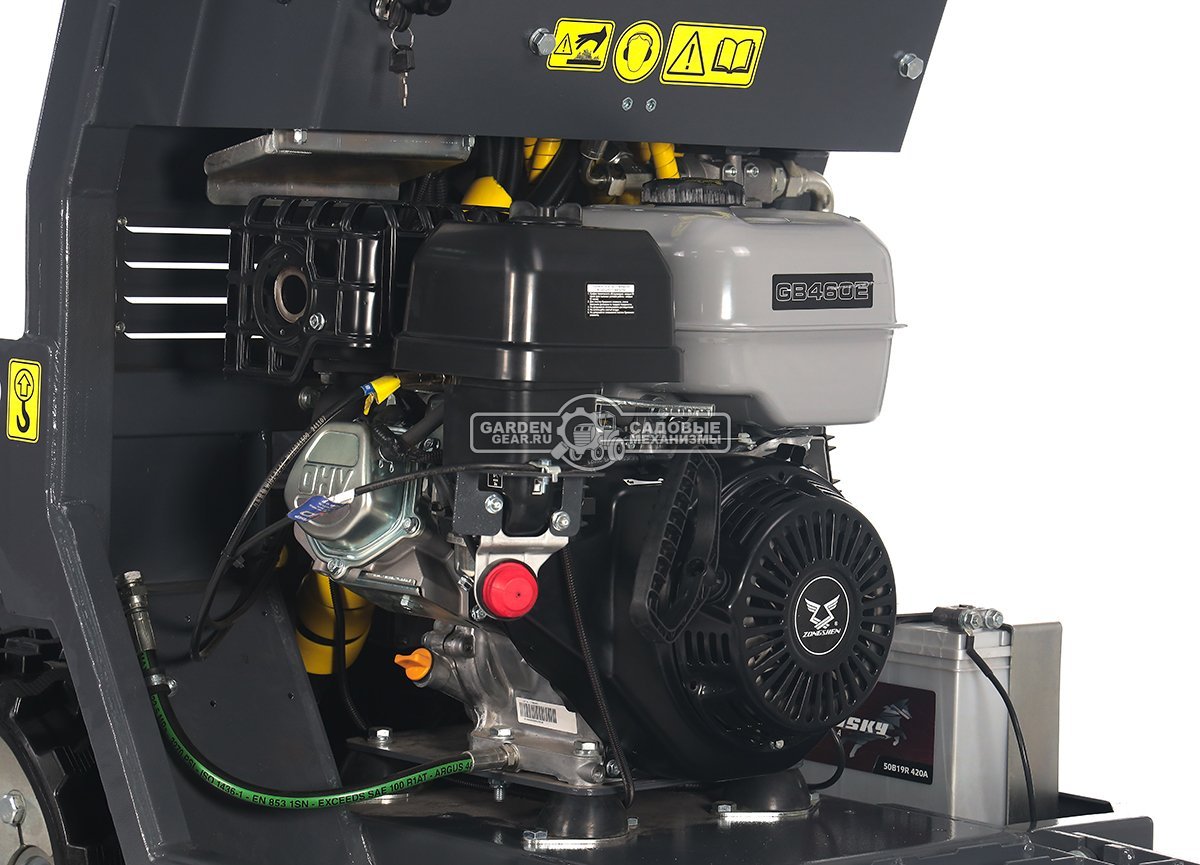 Универсальное гусеничное шасси Baumech под модуль ML-01 или GT-1000 с двигателем Zongshen GB460E с платформой оператора (с электропакетом)