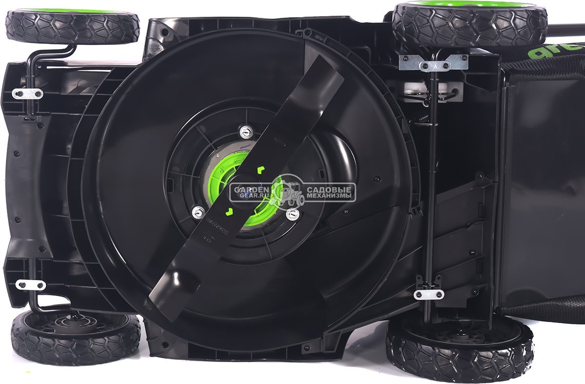 Газонокосилка аккумуляторная GreenWorks GD40LM411 с АКБ 5 А/ч и ЗУ (PRC, BL 40В, 41 см, пластик, мульчирование, 60 л, 16.5 кг)