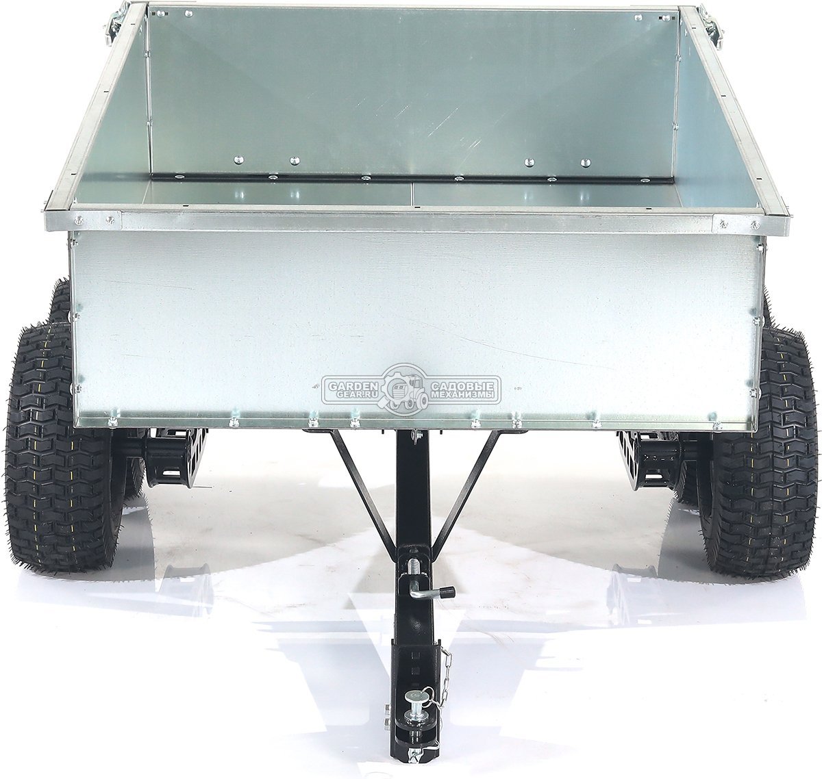 Тележка - прицеп ZimAni GT410x4 Stainless steel 500 4WD для садовых тракторов, с механизмом опрокидывания (4 колеса, оцинкованной сталь, 500 кг)