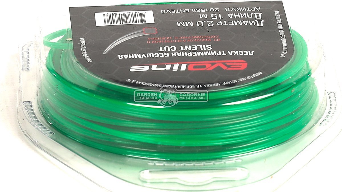 Леска EVOline 2,0 мм, 15 м, витой квадрат, бесшумная