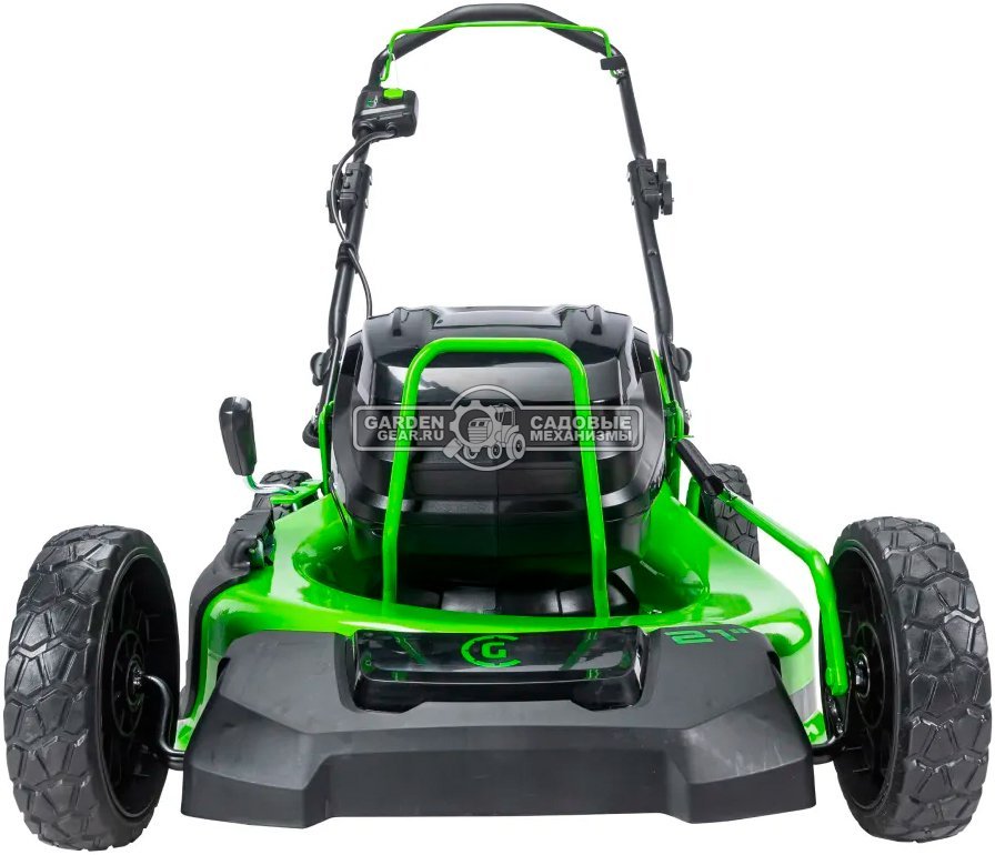 Газонокосилка аккумуляторная GreenWorks GC82HPLM51 с АКБ 5 А/ч и ЗУ (PRC, BL 82В, 51 см, сталь, 2 слота под АКБ,  3 в 1, 60 л, 34.5 кг)