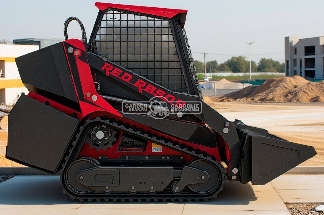 Мини-погрузчик гусеничный RED RBS-09 с закрытой кабиной Zongshen GB750EFI 30 л.с., грузоподъемность до 1000 кг., ковш 200 л., 1600 кг.