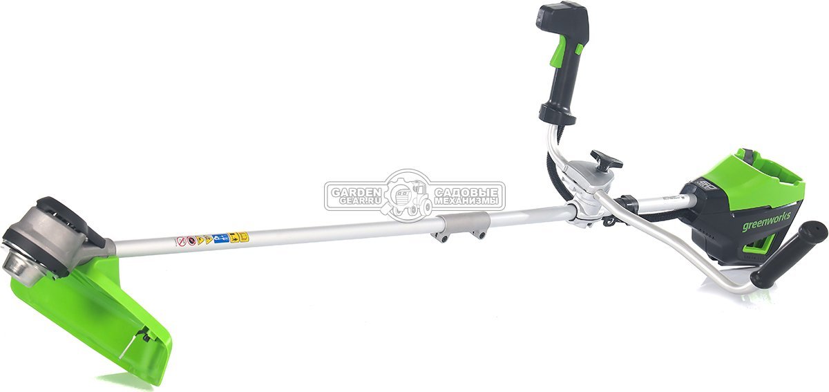 Мотокоса аккумуляторная GreenWorks GD60BCB без АКБ и ЗУ (PRC, BL 60В, нож 2Т + леска 2.0 мм, Т-рукоятка, 3.85 кг)