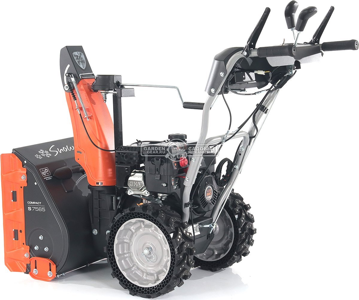 Снегоуборщик Daewoo S 7565 (PRC, 65 см., Daewoo, 220 см3, скорости 6/2, колеса EX-ICE, запуск от аккумулятора 21В, фара, 67 кг.)