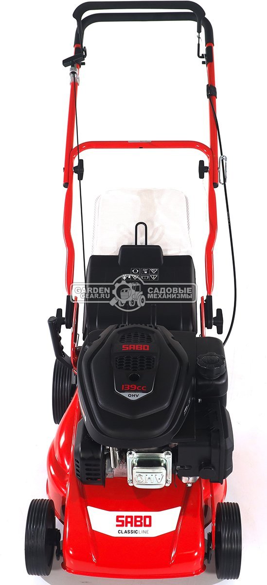 Газонокосилка бензиновая SABO 40-CLASSIC несамоходная (GER, 40 см., Sabo, 139 куб.см., сталь, травосборник 40 л., 24 кг.)