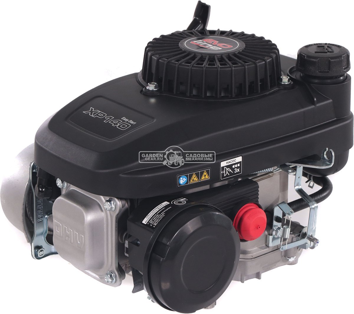 Бензиновый двигатель EVOline XP 140 A (3,5 л.с., 141 куб.см., D=22,2 мм, L=80 мм, алюминиевый маховик, динамический тормоз, 7,8 кг.)