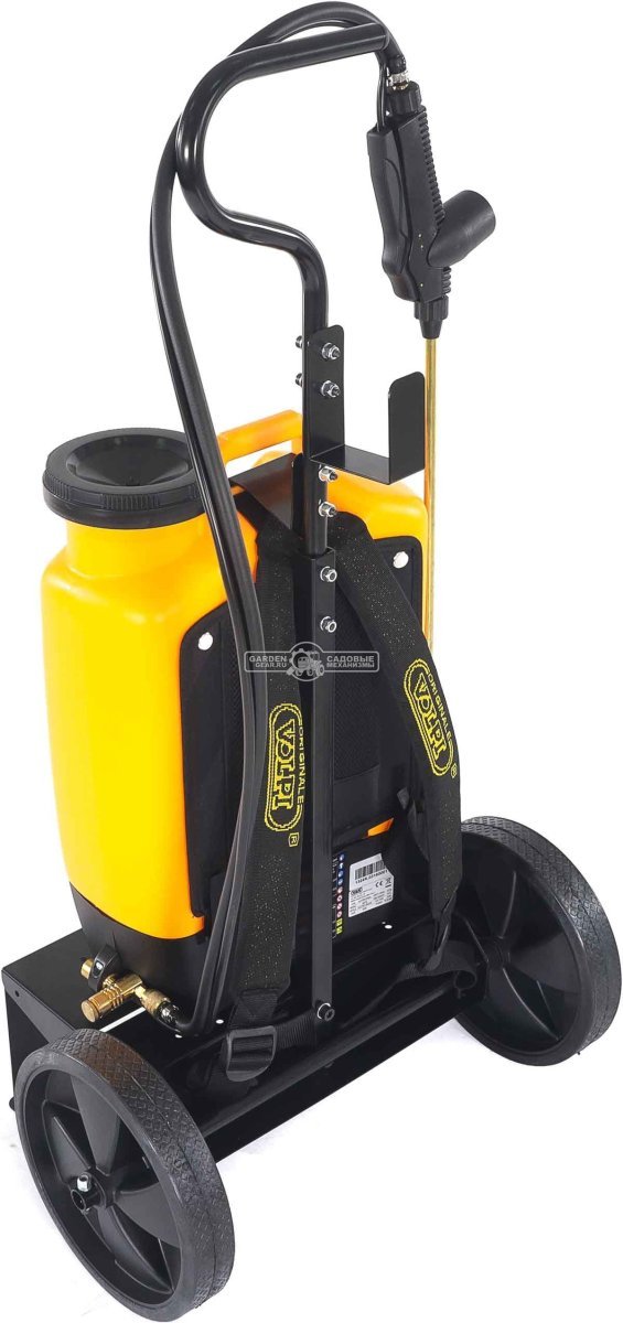 Опрыскиватель аккумуляторный Volpi Elettrolithium 10 BAR 15L CAR с тележкой (ITA, Li-Ion 12В, 8 А/ч, 15 л, 10 Бар, 14 кг)