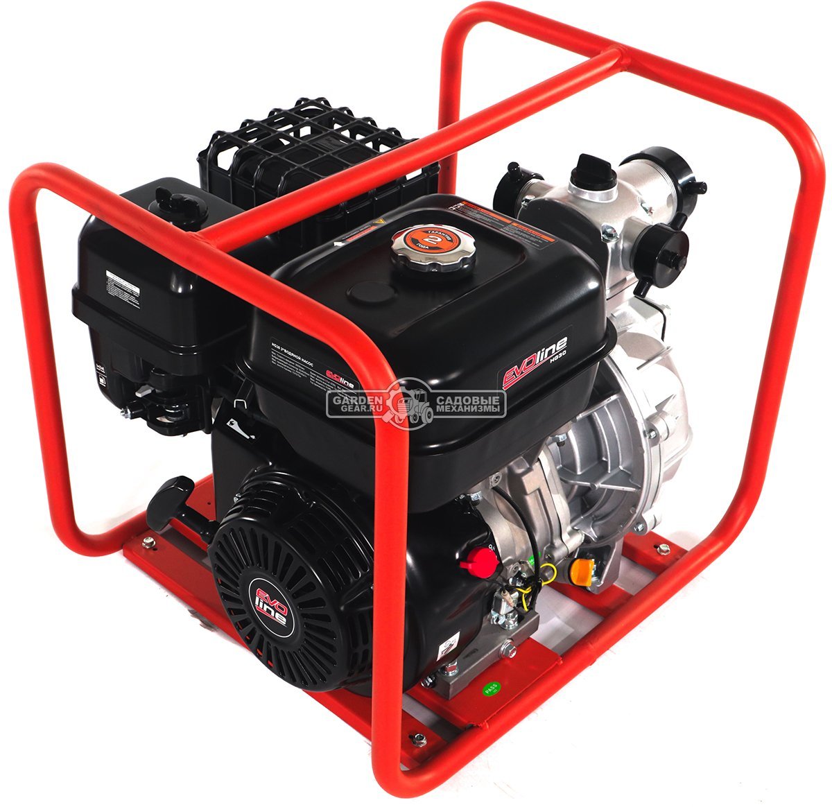 Мотопомпа бензиновая EVOline HG 30 пожарная высоконапорная (PRC, Zongshen GB420, 420 куб.см., 750 л/мин., 75 м., 3", 48 кг.)