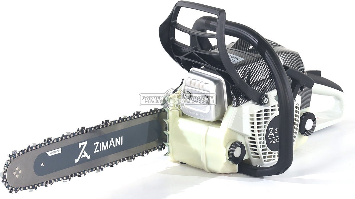Бензопила ZimAni MS 212 Pro 16" (PRC, 38.6 куб.см., 1.8 кВт/2.4 л.с., 3/8", 1.3 мм, 55E, корпус Carbon Fiber, Walbro Carburetor, 4.6 кг)